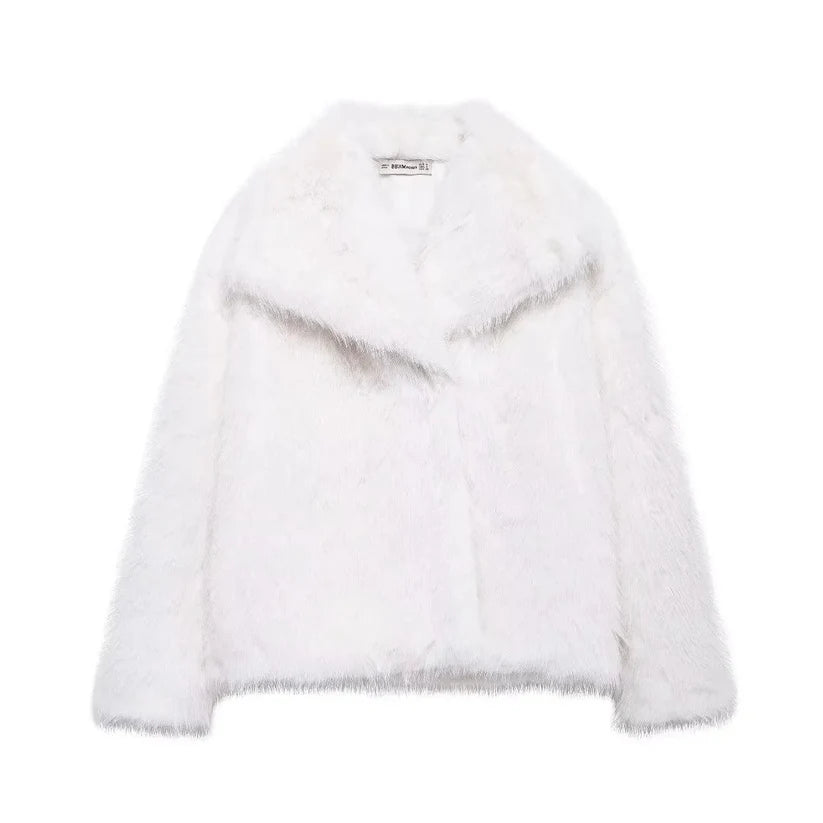Veste duveteuse en fausse fourrure